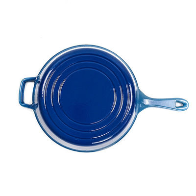 Casserole de poêle en fonte de 3 pintes 2 en 1 cuisson polyvalente