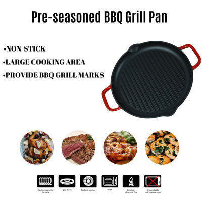 Le gril supérieur adapté aux besoins du client Pan Enamel Coating With Two de fourneau manipule
