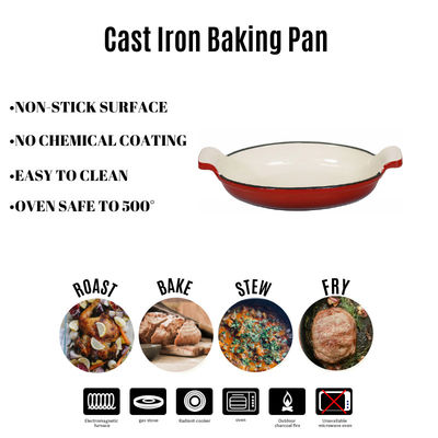 Fonte durable faisant frire Pan Enameled Cast Iron Pan BSCI ISO9006