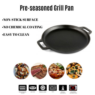 Casserole pré chevronnée de gril de fonte de la poêle 30/35cm de fonte