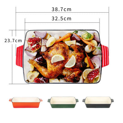 fonte de 27*24*4.5cm faisant frire la moule de fonte de Pan Heavy Duty Enamel Coating