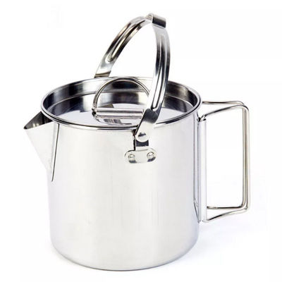 le camping 1.2L faisant cuire le pliage d'ensemble manipule la bouilloire de thé campante d'acier inoxydable