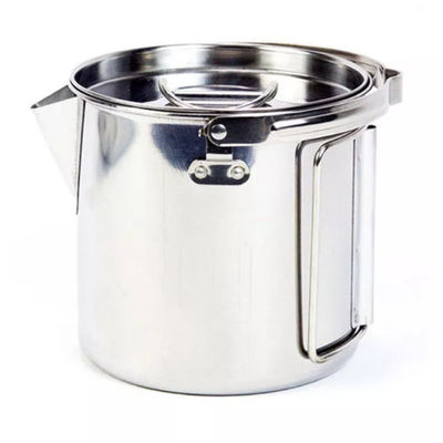 le camping 1.2L faisant cuire le pliage d'ensemble manipule la bouilloire de thé campante d'acier inoxydable