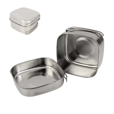La cuisson de camping de H6.8CM a placé le Cookware 6pcs/Set de camping d'acier inoxydable de D14.7CM