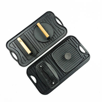 gauffreuse Pan With Press de barbecue de gauffreuse de gril de fonte de 51.2*26.5cm