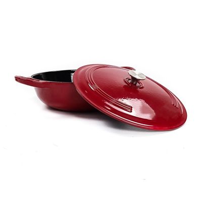 La cocotte en terre blanche d'émail de cocotte en terre de fonte bombent tout le dessus en verre