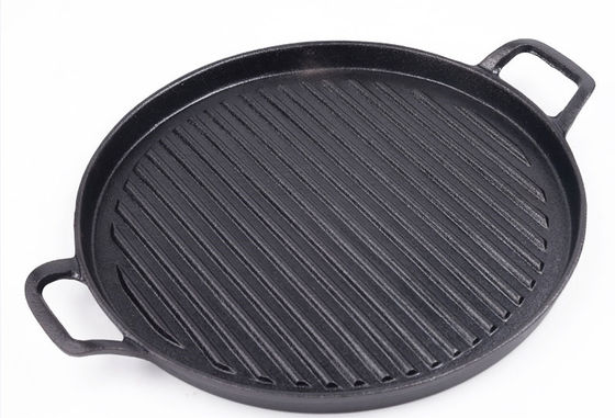 Gauffreuse Pan With Ridge de rond de fonte de BARBECUE 24/28/30 cm de multifonctionnel :