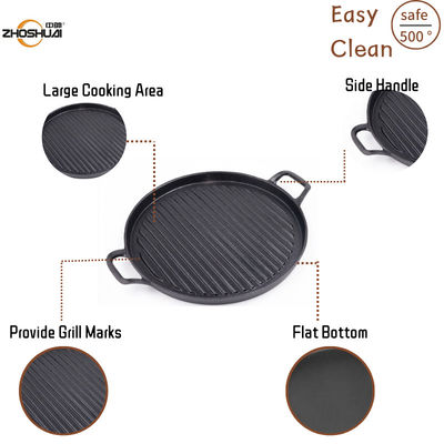 Gauffreuse Pan With Ridge de rond de fonte de BARBECUE 24/28/30 cm de multifonctionnel :