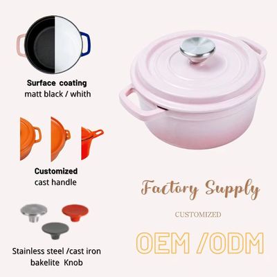 ISO9001 Émailé Skillet en fonte avec casserole Dutch Oven / Pâte à frire