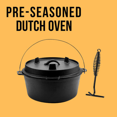 Four hollandais pré-saison en fonte de 5 pintes avec couvercle