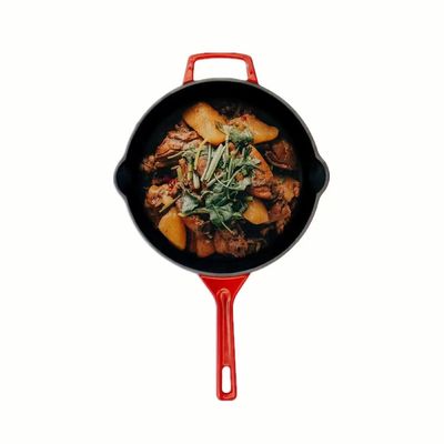 Non la poêle de fonte émaux par bâton cuisent Pan With Handles à la friteuse
