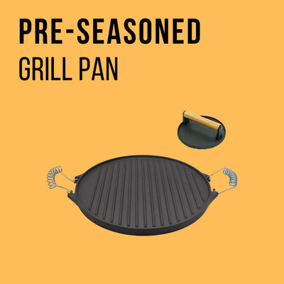 GRILLEZ TOUT ENTIER la gauffreuse pré chevronnée Pan With Superior Heat Retention de fonte
