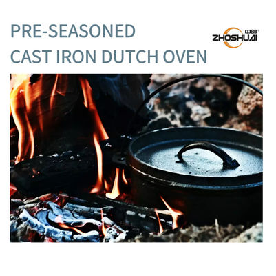 31X14 » fonte double Oven Pre Seasoned Matt Black néerlandais avec des jambes