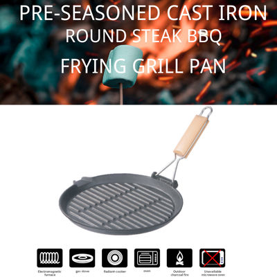 gauffreuse 10inch de gril de fonte de 27cm avec la poignée se pliante ISO9001
