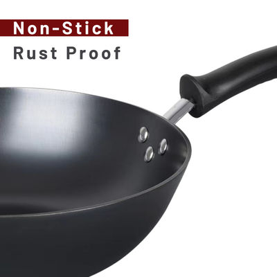 Couvercle chinois ISO9001 de Pan Pre Seasoned With Glass de wok de preuve de rouille
