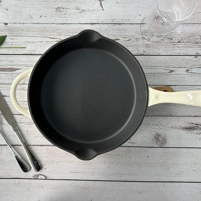 L'émail de fonte a enduit faire frire l'intérieur de Pan Non Stick Durable Black