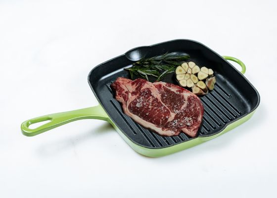 Friteuse profonde émaux verte de Pan Non Stick Cast Iron de poêle de fonte
