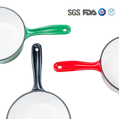 Émaillé non collez le quart émaux 16cm de la casserole 2,5 de fonte