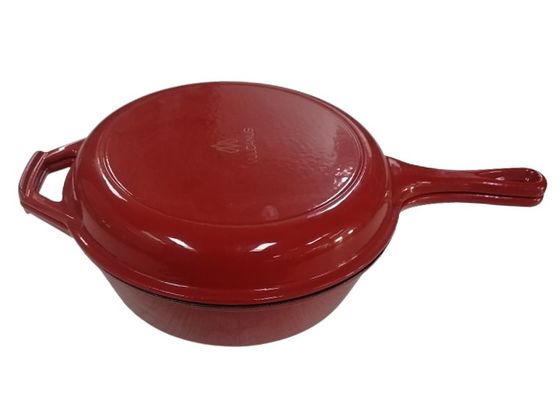 Poêle faite sur commande BSCI/SGS/ISO9001 de cocotte en terre de la fonte 3.2Qt