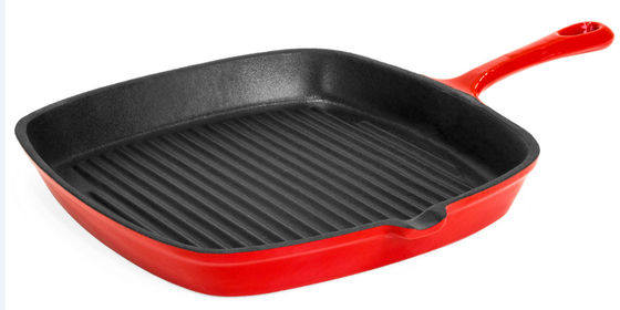 Friteuse profonde émaux verte de Pan Non Stick Cast Iron de poêle de fonte