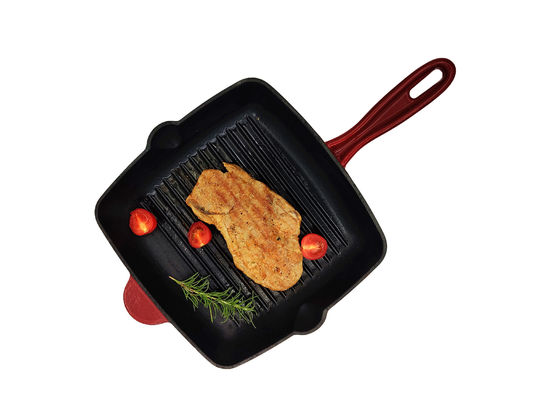 Friteuse profonde émaux verte de Pan Non Stick Cast Iron de poêle de fonte