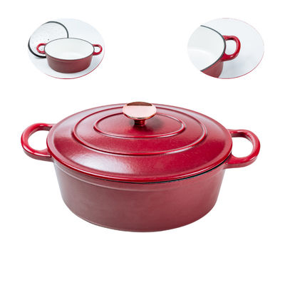 Four 4,5/7,2 quarts de Matt Red Cast Iron Dutch pour le fourneau d'induction