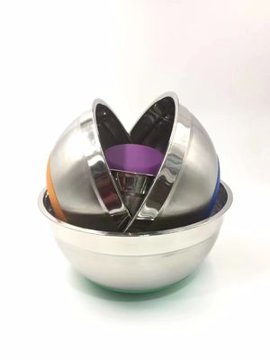 Saladier en métal d'acier inoxydable avec le fond de silicone du couvercle 1.25L-5L