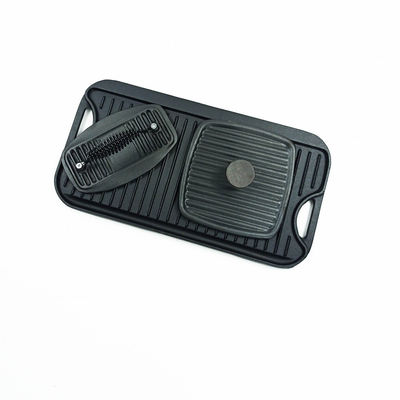 gauffreuse Pan With Press de barbecue de gauffreuse de gril de fonte de 51.2*26.5cm