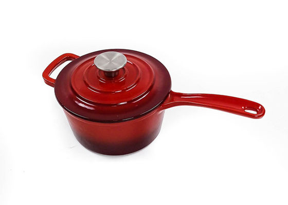 Émail écologique de casserole de fonte de 19cm enduit du couvercle