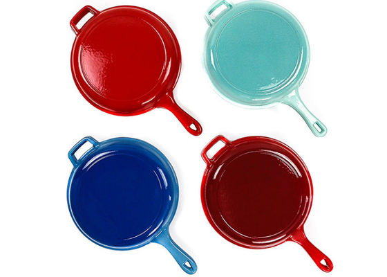 2 dans 1 émail de poêle de cocotte en terre de fonte a enduit 3,2 quarts