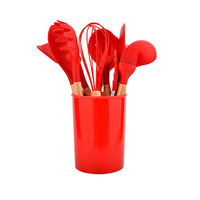 Coupe de cuillère en silicone en fer forgé en émail rouge