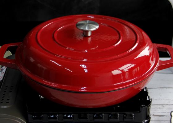 Pot fiable émaux 29/31cm de soupe à fonte de cocotte en terre de fonte