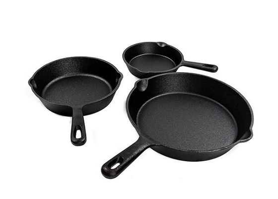 La poêle de fonte de 6/8/10 pouce pré assaisonnée pour la gâchette, sauté, font tout le fourneau cuire au four