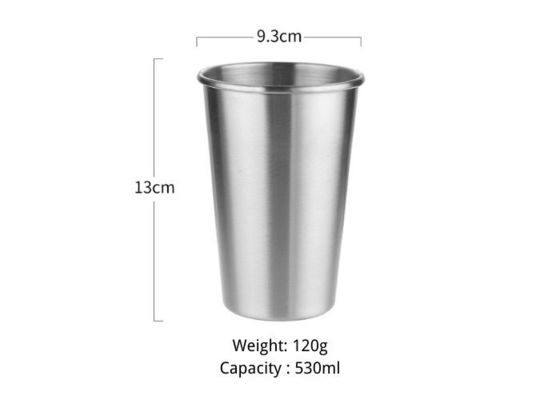 304 certification d'or de la tasse 8.2/9.3cm d'acier inoxydable SGS/ISO9005