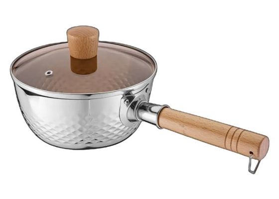 le Cookware d'acier inoxydable de 20/22cm place la casserole de l'acier inoxydable 304 avec le couvercle en verre