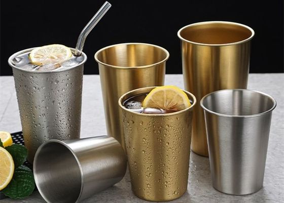 304 certification d'or de la tasse 8.2/9.3cm d'acier inoxydable SGS/ISO9005