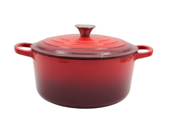 Cocotte en terre de fonte enduite par émail pourpre avec le couvercle aucun assaisonnement