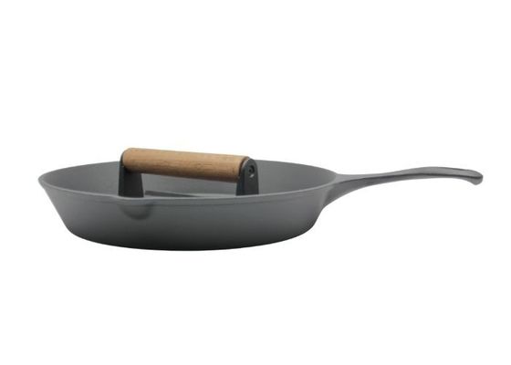 Poêle ronde de fonte Pré-chevronnée : Perfectionnez pour la cuisine familiale et extérieur en grillant 10 pouces/12 pouces