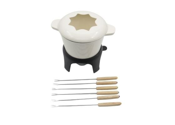 Pots faits sur commande de fondue de fromage de revêtement émaillé bâton de 1,5 quarts non