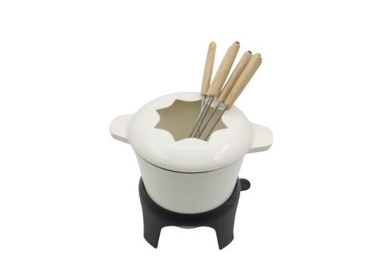 Pots faits sur commande de fondue de fromage de revêtement émaillé bâton de 1,5 quarts non