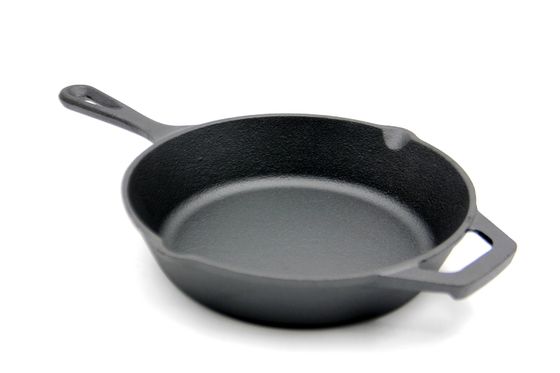 Poêle de fonte : Distribution de la chaleur de noir de 8 pouces avec de doubles poignées de catégorie courante