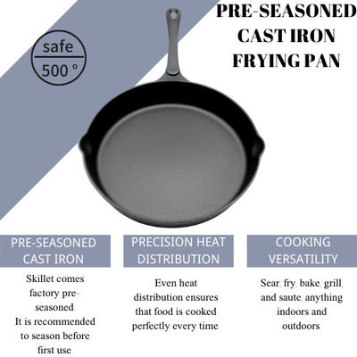 fonte de 16cm faisant frire Pan Deep Cast Iron Skillet pour faire frire d'émoi