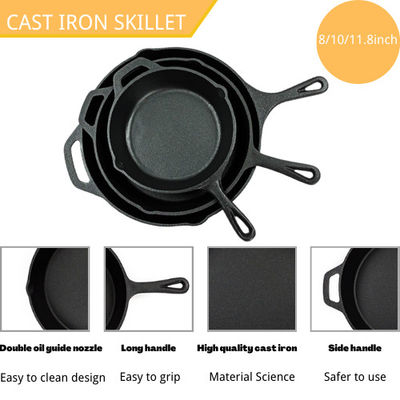 Poêle de friteuse profonde de fonte de 12 pouces grande pour des repas de famille