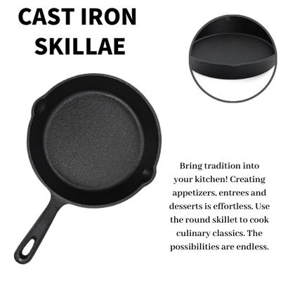 Non-Stick Cast Iron Skillet: Perfect For Healthy Cooking And Easy Clean-Up 16/20/24cm