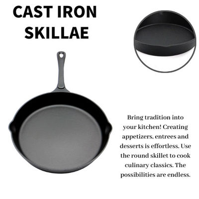 fonte de 16cm faisant frire Pan Deep Cast Iron Skillet pour faire frire d'émoi