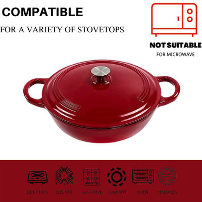 Coupe de cuillère en silicone en fer forgé en émail rouge