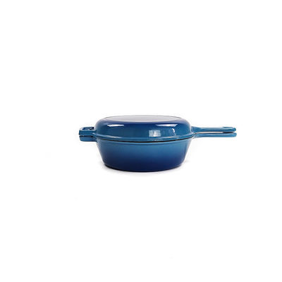 Le GV de BSCI a émaillé le Cookware de fonte Pan Lid And Stew Pot 2 dans 1