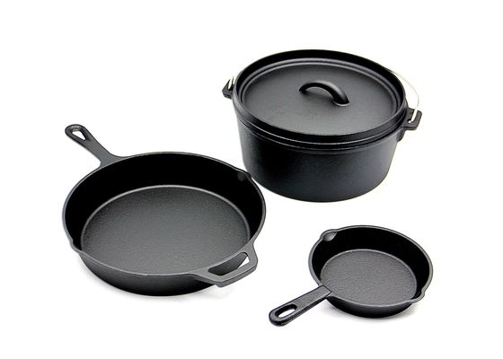 3 morceaux ont pré assaisonné la fonte faisant frire GV ISO9005 de Pan Set BSCI