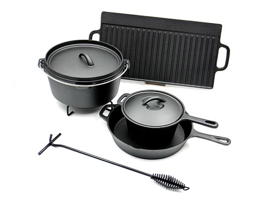 Non camping de bâton faisant cuire la fonte réglée faisant frire des certificats de Pan Set SGE/LFGB/FAD