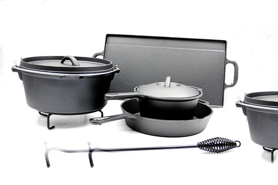 Non camping de bâton faisant cuire la fonte réglée faisant frire des certificats de Pan Set SGE/LFGB/FAD